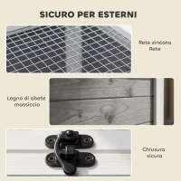 PawHut Casa per Tartarughe di Terra in Legno di Abete con Coperchio Apribile, 2 Spazi, Porte Multiple, Grigio Scuro(m-6)
