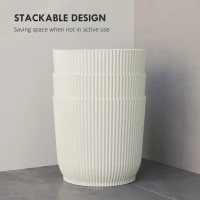 Outsunny Set of Three Ф22cm Planters - White(m-5)