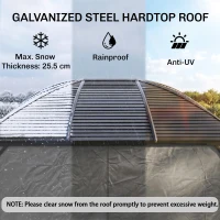 Outsunny 3 x 4m Hardtop Gazebo Canopy with Metal Roof, Aluminium Gazebo Permanent Pavilion with Netting and Curtains, Dark Grey(m-5)