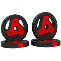 SPORTNOW Disques Poids Musculation, Set 4 pièces, 25kg, Trou 2.5cm, Noir(m-7)