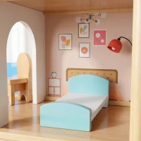 AIYAPLAY Kids Wooden Dolls House, 3-Story Dollhouse with 5 Rooms and 11 Accessories, Pretend Play Gift for Ages 3+, White(m-13)