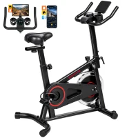 SPORTNOW Cyclette Professionale con Sella Regolabile, Volano 6kg, Nero(m-11)