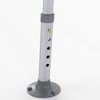HOMCOM Tabouret de Douche Réglable en Hauteur à 5 Niveaux, Chaise de Douche, Accoudoirs Rembourrés et Coussin Amovible, Gris(m-10)