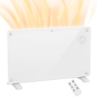 HOMCOM Radiateur électrique au sol ou mural 1500W affichage LED, minuterie 24 heures ou hebdomadaire, thermostat, télécommande(m-1)