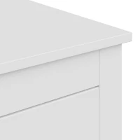 HOMCOM Modern nachtkastje met 2 lades, bijzettafel met antislippads voor de slaapkamer, wit(m-10)
