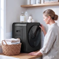 HOMCOM 4kg Front Load Laundry Dryer, Portable Clothes Dryer with 2 Power Modes, 400W/800W, Black(m-9)