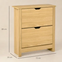 HOMCOM Meuble chaussure entrée, armoire à chaussures meuble d'entrée et couloir - 2 portes abattantes 2 compartiments(m-3)