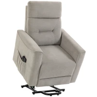 HOMCOM Fotoliu Ridicător Electric cu Masaj prin Vibrații și Încălzire, Fotoliu Relax Electric, Spătar Reclinabil, Chenille, Gri(m-9)