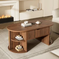 Modern Height-Adjustable Coffee Table with Lift-Top Design, Multifunctional Storage Table for Apartments and Offices, 100L x 50W x 40.5H cm, Walnut(m-1)