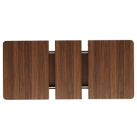 Extendable Dining Table with Grooved V-Shaped Legs, Space-Saving Dining Table for Flats and Family Meals, 120-160L x 80W x 76H cm, Walnut(m-10)