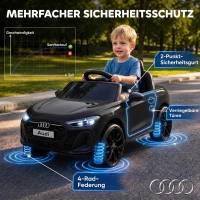 AIYAPLAY Elektrische kinderauto Audi A5L 12V kinderauto met 2,4G-afstandsbediening, 2 motoren, lithiumbatterij, softstart, 4-Rad-Federung(m-7)
