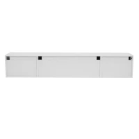 High-Gloss TV Lowboard with Handleless Fronts, 3 Doors and 2 Drawers, Storage Unit for Wall-Mount or Freestanding, 167L x 30W x 30H cm, White(m-7)