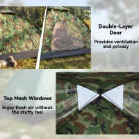 Outsunny 2 Person Camping Tent, Dome Tent with Zipped Doors, Storage Pocket, Portable Handy Bag, Multicoloured(m-4)