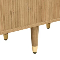 Rustic TV Cabinet with Sliding Doors, Spacious Media Storage Unit for Living Room, 175L x 38W x 45H cm, Wood(m-10)