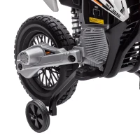 AIYAPLAY Moto Elétrica Infantil 12V com Música, Velocidade 2,4-5 km/h, Rodas Auxiliares, 109,5x60x72,5 cm, Laranja(m-13)