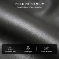 HOMCOM Poltrona Relax Reclinabile Manuale 155° con Poggiapiedi in Pelle PU, Grigio scuro(m-6)