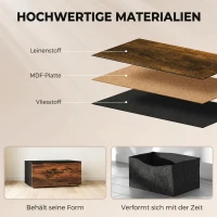 HOMCOM Kommode mit faltbaren Stoffschubladen, Melaminholz, Stahlrahmen, Braun(m-6)