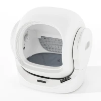 Self-Cleaning Cat Litter Box with App Control and 8L Waste Bin, Automatic Cat Litter Tray for One to Two Cats, 53L x 45.5W x 56.5H cm, White(m-2)