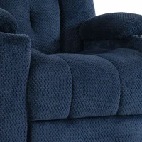 HOMCOM Sillón Elevador Eléctrico Masaje por Vibración y Calor, Sillón Relax Eléctrico en Terciopelo, Respaldo Inclinable Azul(m-7)