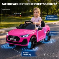 AIYAPLAY Elektrische kinderauto Audi A5L 12V met 2,4G-afstandsbediening, 2 motoren, lithiumaccu, softstart, vierwielvering(m-7)