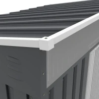 Outsunny Caseta de Jardín 195x122x181,5 cm con Puerta Corredera 2 Ventanas y Anti-UV para Almacenar Herramientas Gris Oscuro(m-11)