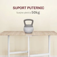 HOMCOM Masă Pliabil a 2 Extensii Con Roți In Truciolato E Oțel Stejar(m-6)