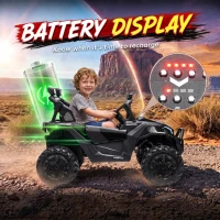 AIYAPLAY 24V 2 Seater Ride On Truck Car for Big Kids with Remote Control, Dual Motors, 4-Wheel Suspension for Ages 3-8, Black(m-6)