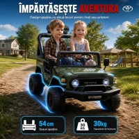 AIYAPLAY Mașină Electrică pentru Copii, Off-Road 24V cu 2 Locuri, Verde Închis(m-5)