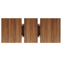 Extendable Dining Table with Double-Column Base, Space-Saving Kitchen Table with Anti-Slip Feet, 120-160L x 80W x 76H cm, Dark Brown(m-9)