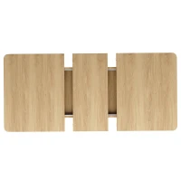 Extendable Dining Table with Grooved V-Shaped Legs, Space-Saving Dining Table for Flats and Family Meals, 120-160L x 80W x 76H cm, Natural(m-10)