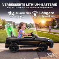 AIYAPLAY Elektrische kinderauto Audi A5L 12V kinderauto met 2,4G-afstandsbediening, 2 motoren, lithiumbatterij, softstart, 4-Rad-Federung(m-5)