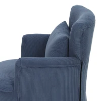 HOMCOM Moderne fauteuil, gestoffeerde accentstoel met lendekussen, blauw(m-11)