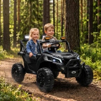 AIYAPLAY 24V 2 Seater Ride On Truck Car for Big Kids with Remote Control, Dual Motors, 4-Wheel Suspension for Ages 3-8, Black(m-14)