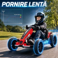 AIYAPLAY Go-Kart electric pentru copii 12V cu 2 motoare, roșu(m-4)