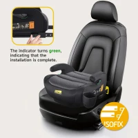 I-Size Booster Seat with ISOFIX and ECE R129, Car Seat with Washable Cover and Cup Holder for Children 125-150 cm, 40L x 42W x 17H cm, Black(m-5)