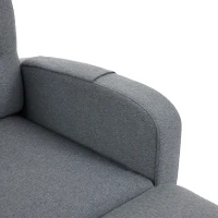 L-Shaped Sectional Sofa with Movable Chaise and Storage Pockets, Modular 3-Seater Corner Sofa for Living Room, 204L × 136W × 80H cm, Grey(m-10)