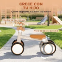 AIYAPLAY Bicicleta sin Pedales Plegable Ultraligera Marco de Aluminio Asiento y Manillar Ajustable para Niños de 1-2 Años Crema(m-6)