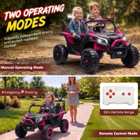 AIYAPLAY 24V 2 Seater Ride On Truck Car for Big Kids with Remote Control, Dual Motors, 4-Wheel Suspension for Ages 3-8, Pink(m-7)