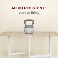 HOMCOM Mesa Dobrável de Cozinha para 4-6 Pessoas Mesa de Sala de Jantar Dobrável com Rodas e Laterais Dobráveis 120x80x73 cm Madeira(m-6)