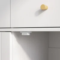 HOMCOM Buffet para Sala, Móvel de Arrumação com 2 Portas, 2 Gavetas, Prateleiras Reguláveis e Pés em Metal, 80 x 39 x 86 cm, Branco(m-9)