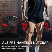 SPORTNOW 4er-Set Hantelgewichte mit 2 x 5/2,5 kg Gewichte, Hantelscheiben Set mit Griffen Gewichtsscheiben, Schwarz+Rot(m-4)