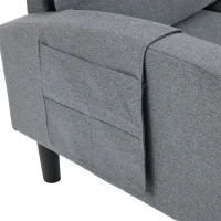 L-Shaped Sectional Sofa with Movable Chaise and Storage Pockets, Modular 3-Seater Corner Sofa for Living Room, 204L × 136W × 80H cm, Grey(m-11)