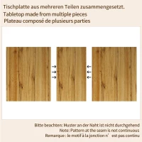 Modern Extendable Dining Table with Grooved Support Legs, Space-Saving Kitchen Table for Flats and Dining Rooms, 120L x 80W x 76H cm, Oak(m-7)