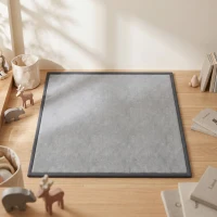 AIYAPLAY Baby Play Mat, 3CM Thick Foam Playmat Rug, Soft Flannel, Non-Slip, Water Resistant, Easy Care, 127 x 127 cm, Dark Grey(m-8)