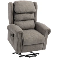HOMCOM Velvet-Feel Electric Riser Recliner Chair, Power Lift Recliner Chair for Elderly with Remote Control, Dark Grey(m-1)