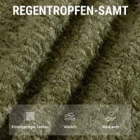 HOMCOM Loungesessel mit Hocker, 360° drehbar, aus Raindrop-Samt, höhenverstellbarer Fußhocker, Grün(m-7)