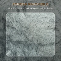 PawHut Scala per Cani a 3 Gradini, Scaletta per Cani e Gatti di 4.5 kg in Velluto Sfoderabile e Lavabile, Grigio Chiaro(m-5)