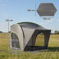 Outsunny Car Tent with 2.35m Stand-Up Height, 3000mm Waterproof Tailgate Tent with Mesh Windows for Family Camping Travelling(m-3)