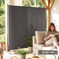 Outsunny Paravent Extérieur à Panneau Unique, Séparateur de Pièce de 180H cm avec Protection UV30+, Gris Foncé(m-7)