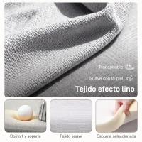 HOMCOM Sofá Cama Individual Plegable con Respaldo Ajustable de 5 Niveles Cojín y Tapizado de Lino Sintético 75x70x75 cm Gris(m-6)